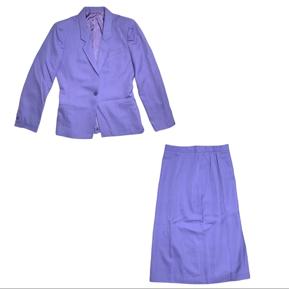 Daniele O by Tahari lavender purple blazer jacket & skirt suit set
